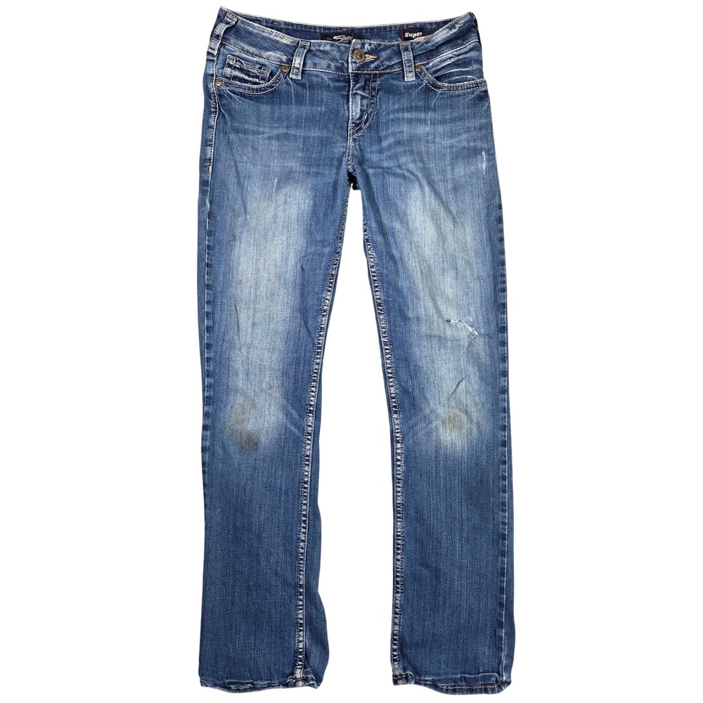 Silver Jeans Co Suki Mid Straight Medium Wash Super Stretch Jeans W30 L32